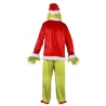 Tenue du Grinch sous licence officiel, cosplay avec masque, gants et bonnet Tenue du Grinch sous licence officiel, cosplay avec masque, gants et bonnet
