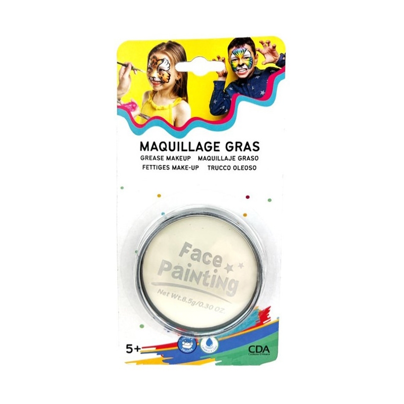 Réalisez tous vos maquillages pour Carnaval grâce à ce pot de maquillage blanc (fard gras)