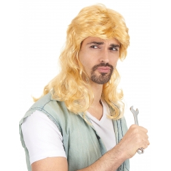 Perruque blonde coupe mulet homme années 80