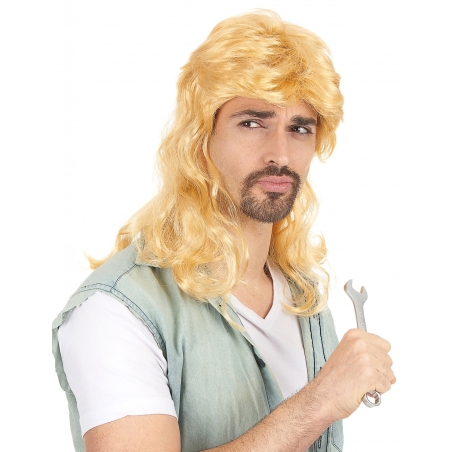 Perruque blonde coupe mulet homme années 80