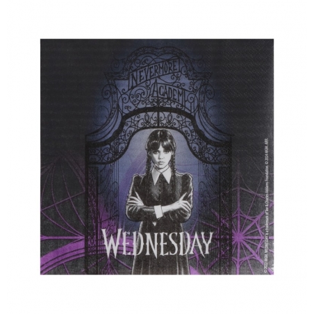 20 serviettes Mercredi Addams, serviettes en papier 3 plis licence officielle