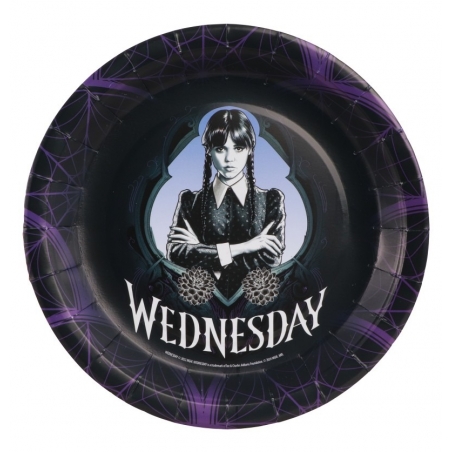 Assiettes Mercredi Addams éco-responsable - Déco de table anniversaire