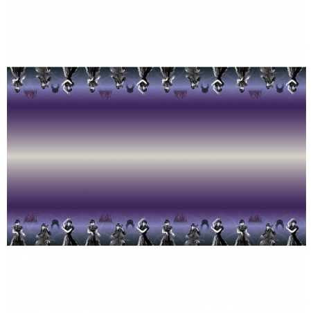 Nappe Mercredi Addams™ en papier recyclable idéale pour fêter un anniversaire sur le thème de Mercredi Addams