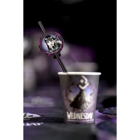 Goblet avec paille Mercredi Addams