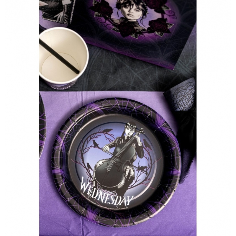 Décoration de table d'anniversaire Mercredi Addams