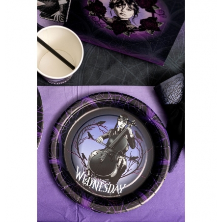 Décoration de table d'anniversaire Mercredi Addams