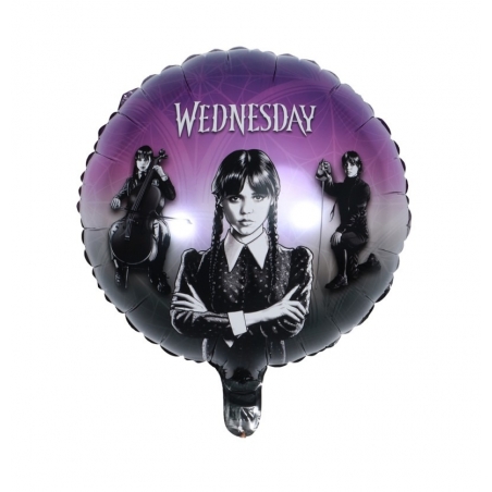 ballon mylar Mercredi Addams helium - déco anniversaire