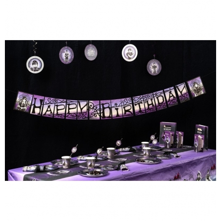 Guirlande Mercredi Addams "Happy Birthday"