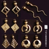 bijoux egyptiens, boucles d'oreilles egyptiennes avec serpents - accessoire deguisement