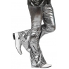 pantalon disco pour homme, couleur argent 