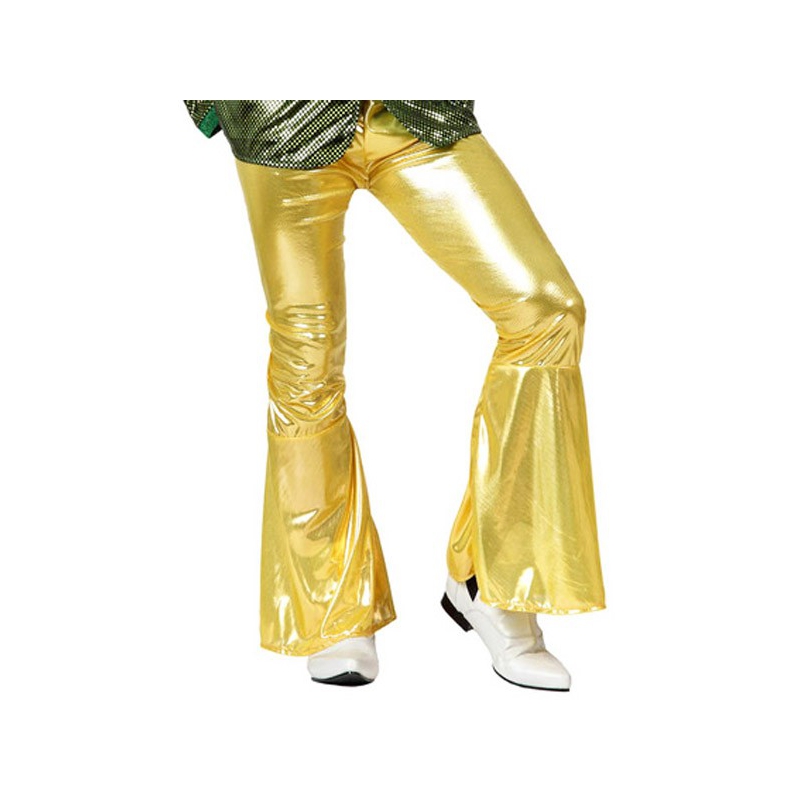 Pantalon disco homme or
