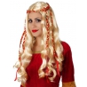 perruque medievale blonde - deguisement reine medievale rouge