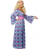 costume hippie femme, longue robe à fleurs - deguisements hippies
