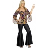 deguisement femme hippie avec maillot et pantalon - costume années 70