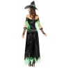 Costume de sorcière pour femme noir et vert décliné en grandes tailles