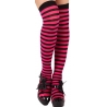 Bas rayés noir et rose - accessoire femme