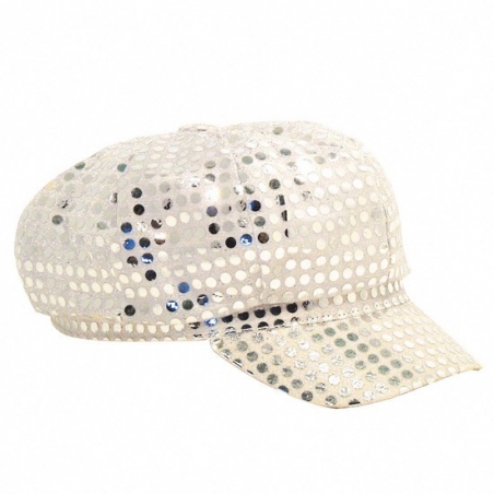 casquette disco argent à paillettes, l'accessoire incontournable pour vos deguisements disco