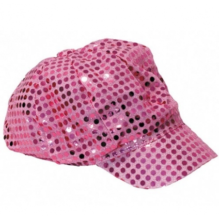 casquette disco à paillettes de couleur rose, illuminez la piste de danse