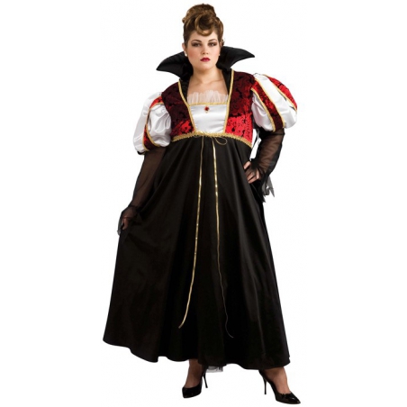Déguisement grande taille femme, vampire royale - costume halloween adulte