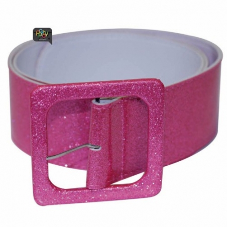 accessoire deguisement disco, ceinture rose à paillettes