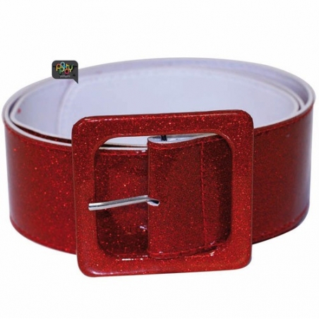 accessoire costume disco, ceinture disco rouge