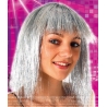Perruque disco argent luxe pour femme - accessoire déguisement