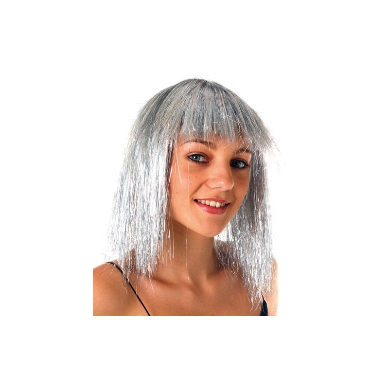 Perruque disco femme couleur argent - perruques disco