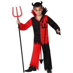 deguisement diable noir et rouge enfant de 3 à 12 ans - costume halloween