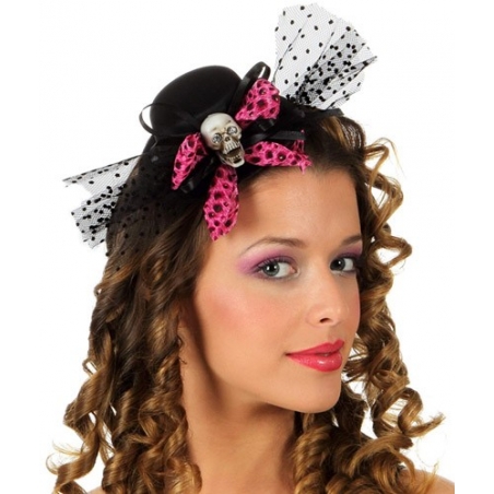 mini chapeau tête de mort pour femme - accessoires halloween