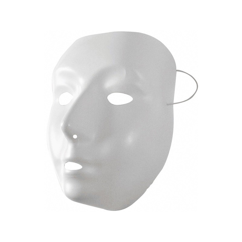Masque blanc à peindre en plastique - masque carnaval