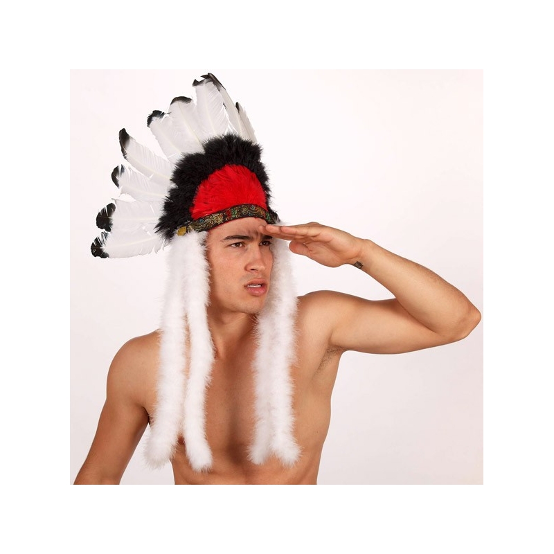 chapeau indien, coiffe avec plumes adulte - WA026A