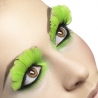 Faux cils en plumes vert néon, maquillage visage - BZ235A