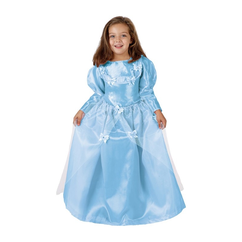 deguisement de princesse bleue pour enfant décoré de papillon - conte de fées