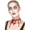 fausse plaie barbelé, réalisez un maquillage de zombie des plus gore grâce à cette gorge tranchée en latex