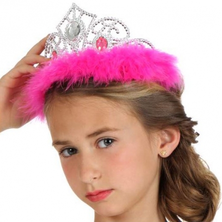 Couronne de princesse fille couleur fushia - tiares et bijoux princesses